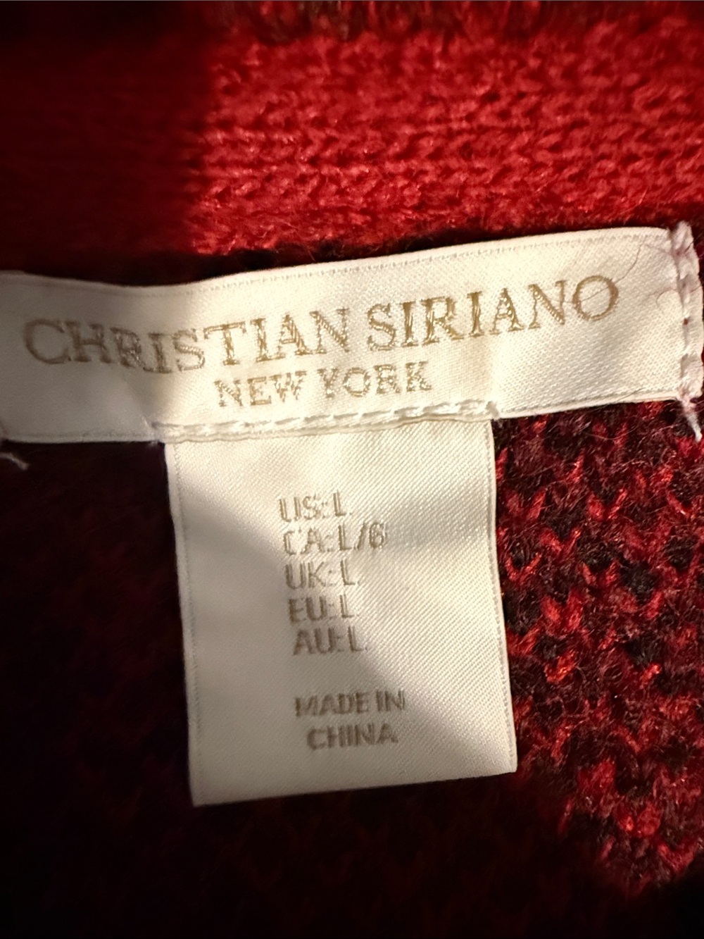 Christian Siriano Red and Black Knit Sweater Jacket L - Picture 2 of 9